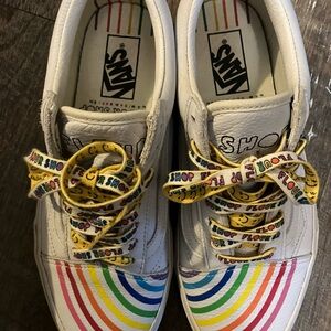 Vans White and Red Sneakers